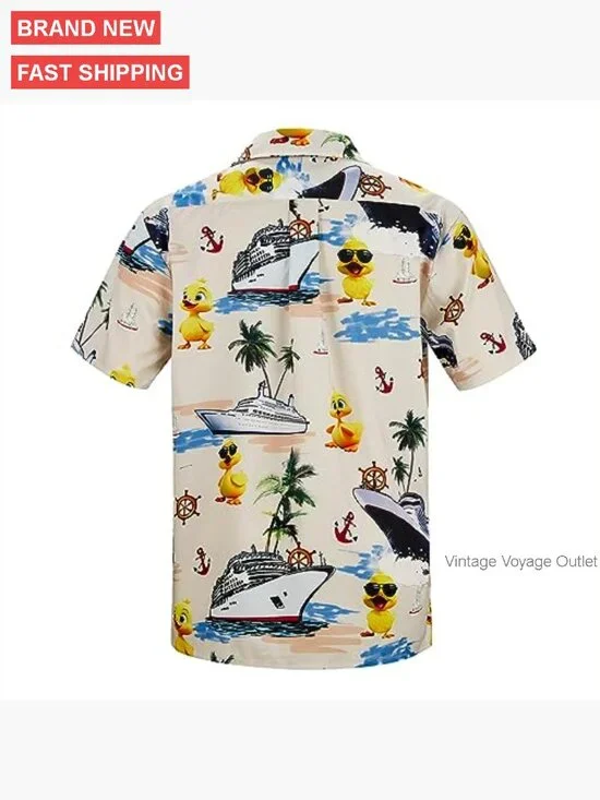 Men's Hawaiian Shirt Floral Print Short Sleeve Button Down Casual Beachwear - Picture 3 of 6